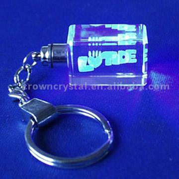 Crystal led light key chain