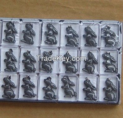 Carved natural gemstone hematite pony pendants