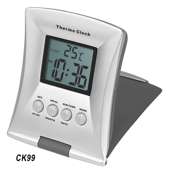 Alarm clock with calendar & temperature display