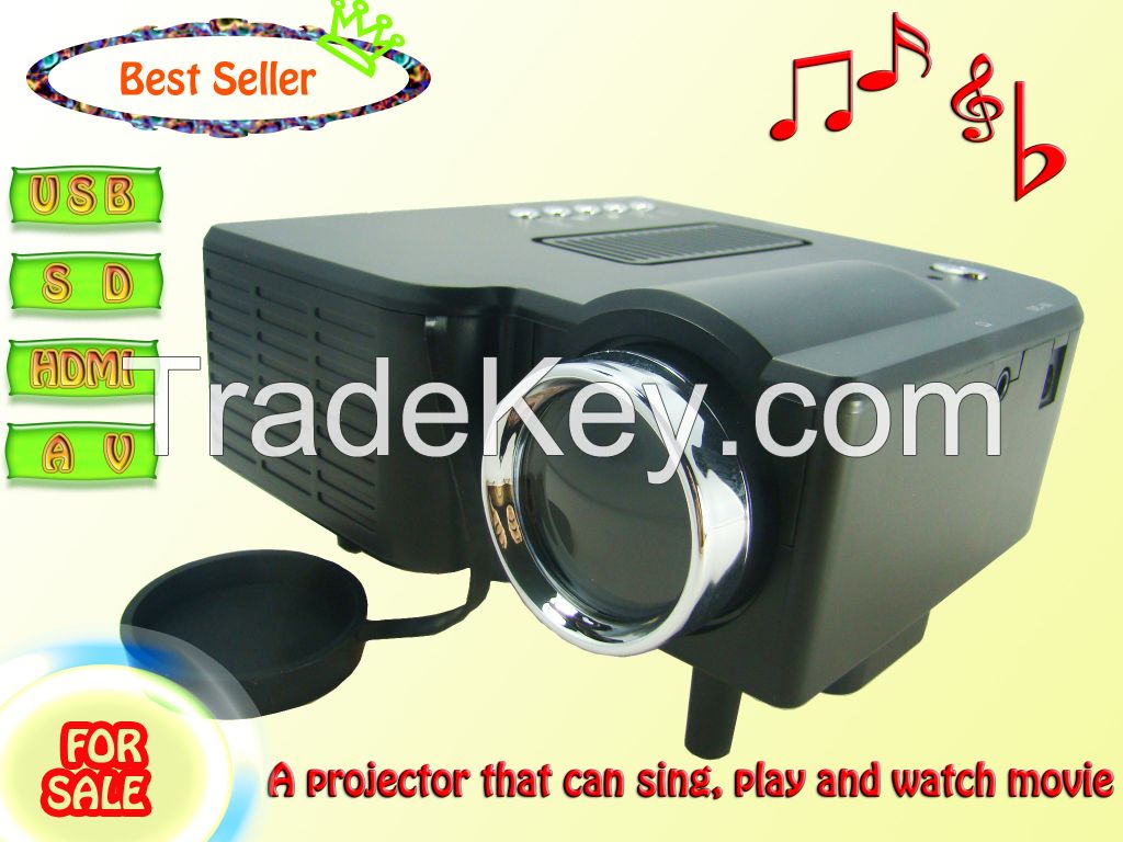 cheapest LCD mini projector, with multimedia function, size to 80 inches, price lower than 40usd