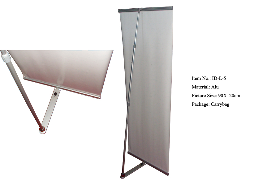 L banner stand, roll up screen banner stand, popup, poster stand