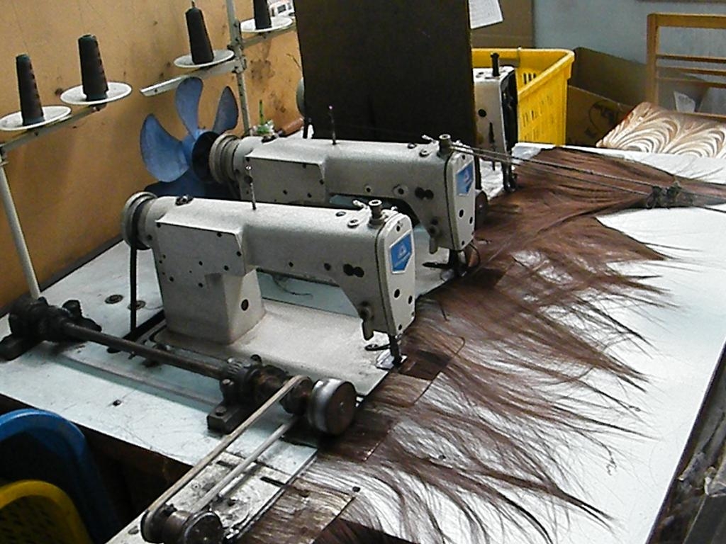 three and triple head machine and hair weft sewing machine