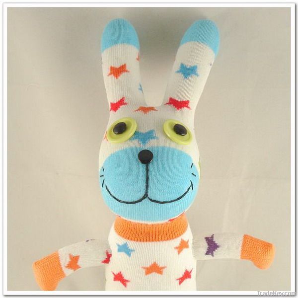 100%handmade stuffed sock animals sock rabbit