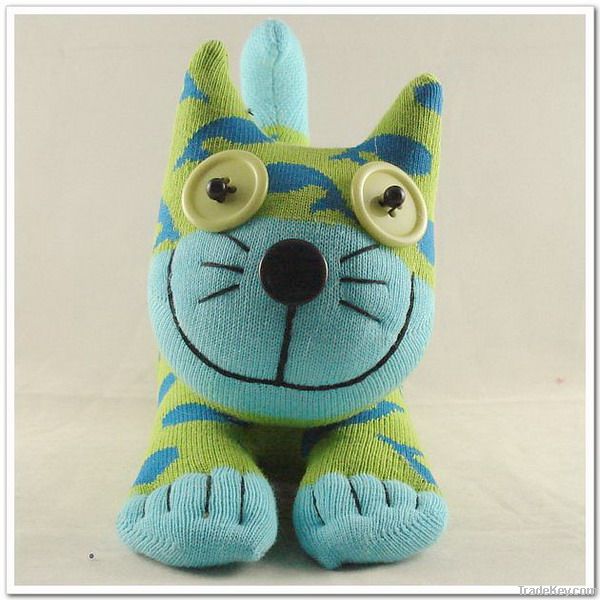 100%handmade stuffed sock animals sock cat
