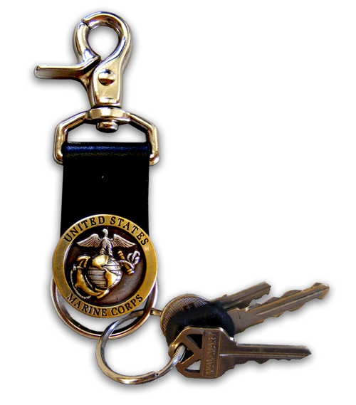 U.S. Marines Leather Keychain