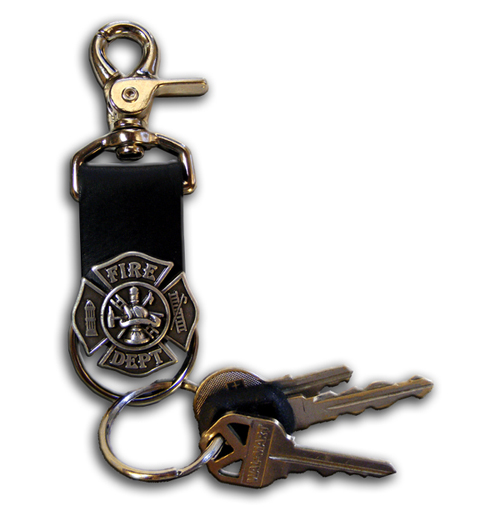 Leather Keychain Fire Dept