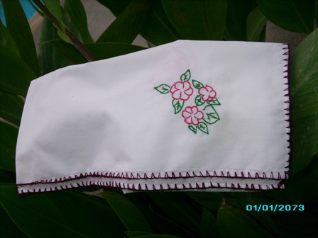 Peruvian napkin embroidered by hand.