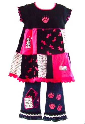 Baby/Toddler Dress Jeans Set - Puppy Love (6 sizes)