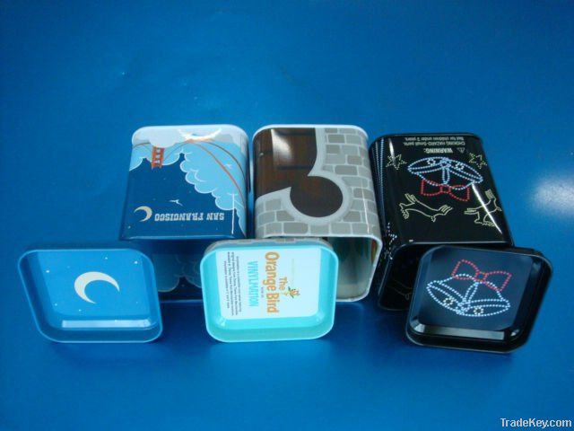 Candy tin box, square gift tin box, tin can for coffee