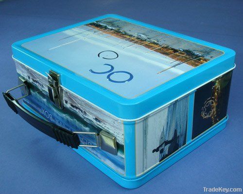 Fashion promation gift tin box with hand