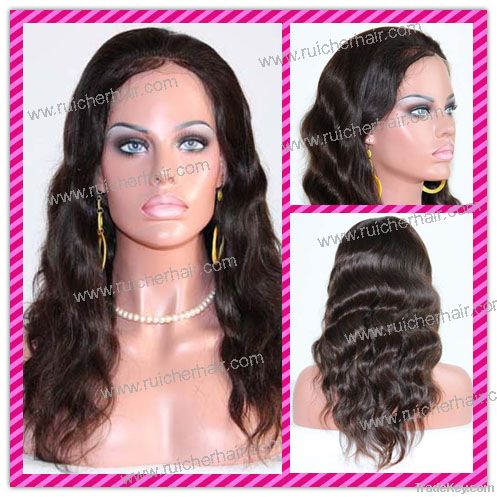human hair full lace wig, Brazilian Virgin Hair