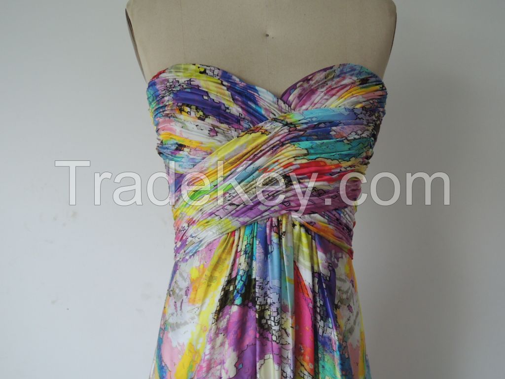 Chaozhou print evening dress