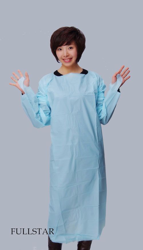 Disposable Plastic Waterproof CPE Gown Thumb Up