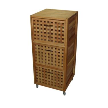 Walnut 3 drawers rolling storage , oiled(furniture)