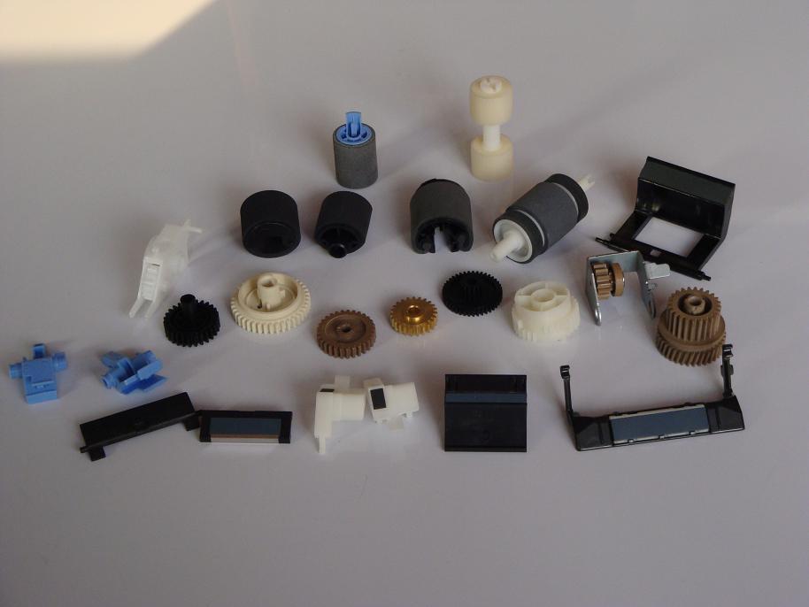 printer parts of pickup roller, separation pad, fuser gears, bushing, etc