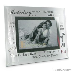 Glass Silver Holiday Photo Frame