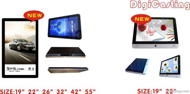 Ipad style ultra slim lcd advertising display 19inch to 55inch