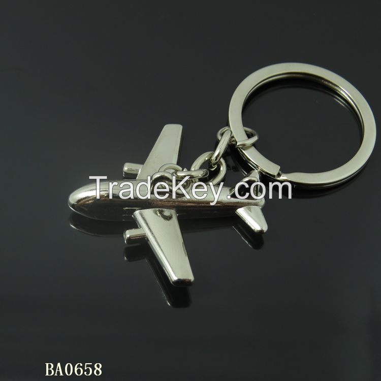 air plane shape metal key chain