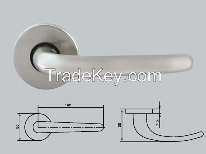 ZInc or aluminum door handles on rosette