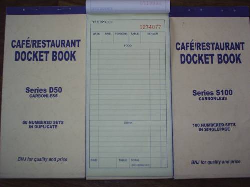 restaurant docket book