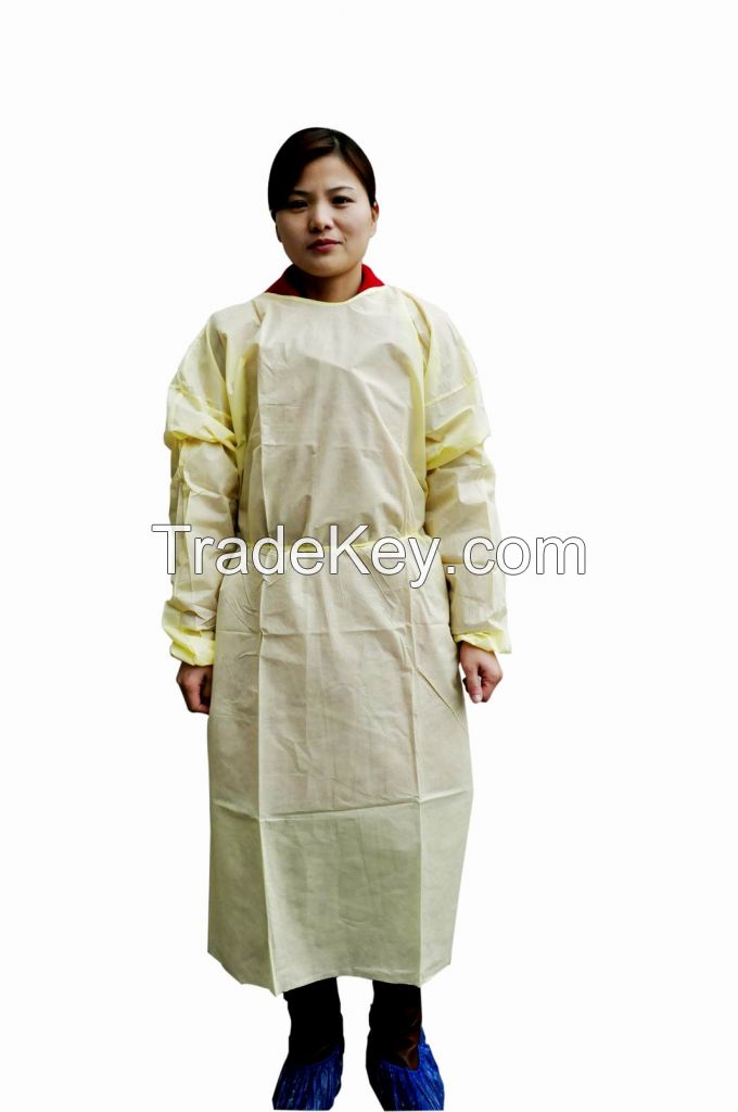 Disposable Non Woven Isolation Gown(PP,SMS) with Low Price and High Quality
