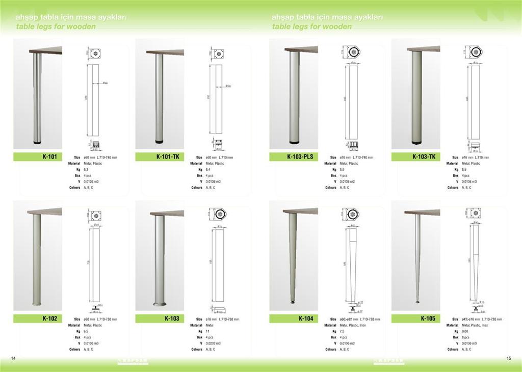 KAPSAN Metal Table Legs