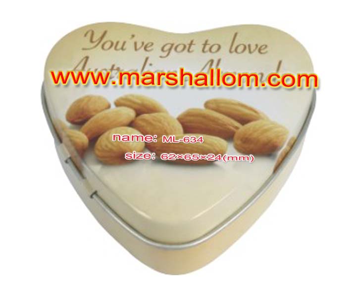 heart shape tin can for candy