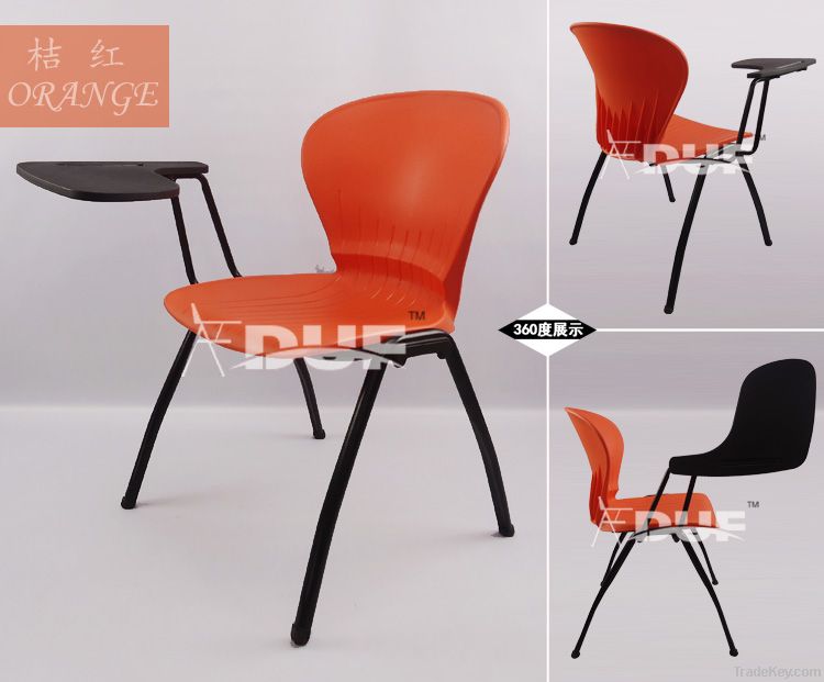 Trendy Student Table and Chair Sturdy Stacking Chair with Note Taking