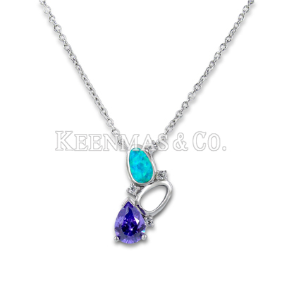 Siler Neckla--For Hot Summer! Opal/CZ Stone, Whlesale, Jewelry Factory