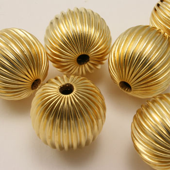 Corrugated Round Metal Beads