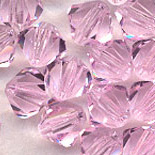 Pink 3mm, 4mm, 5mm, 6mm, 8mm Crystal Bicone Beads