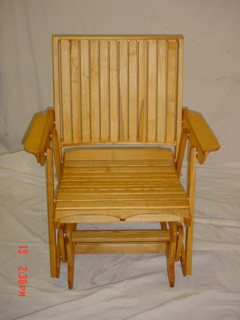 All wood glider rocking chair