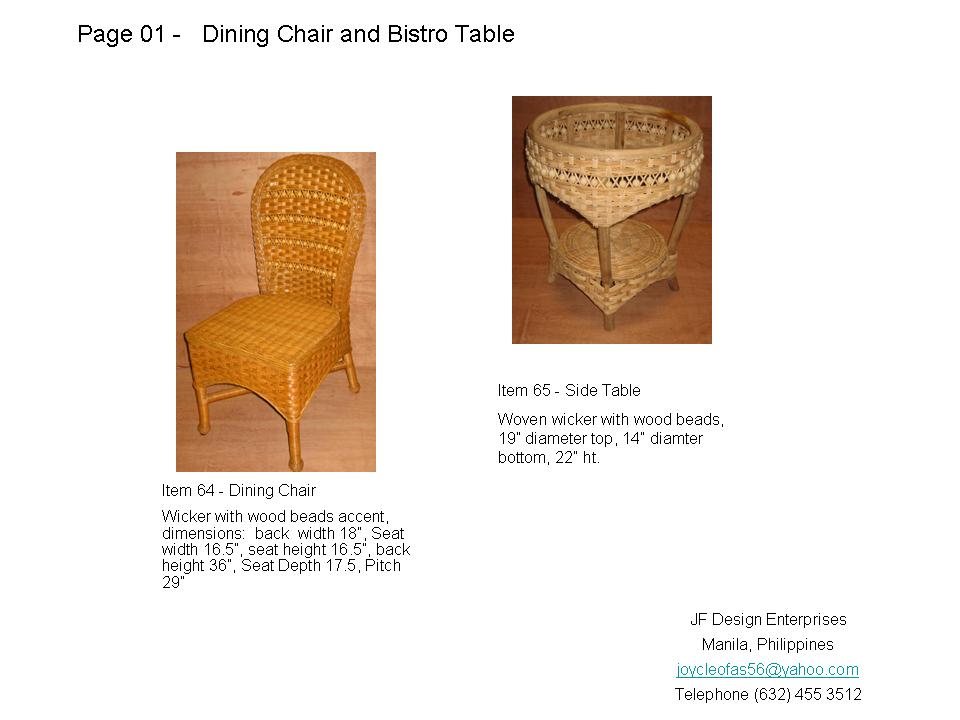 Dining chair and bistro table
