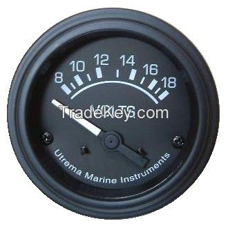  Utrema Black Marine Voltmeter Gauge