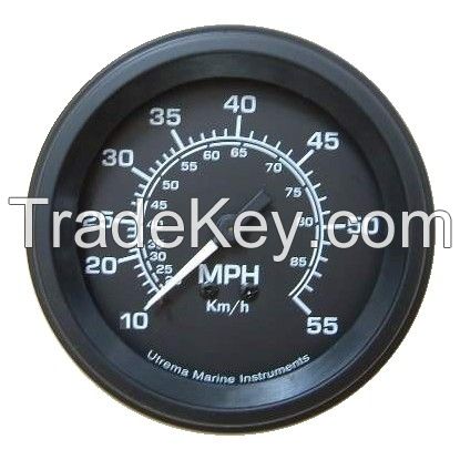 Utrema Black Marine Mechanical Speedometer