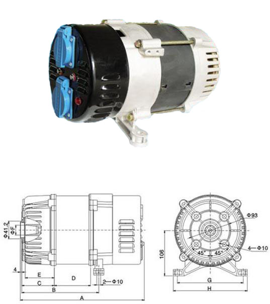 1~2.8 kW Monophase Alternator