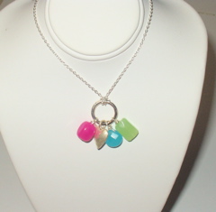 Genuine Gemstone Sterling Silver Heart Necklace