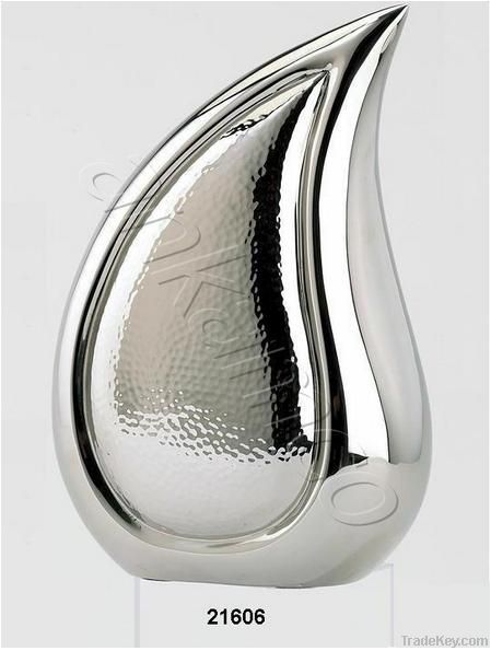 Silver Sparkle Brass Teardrop Urn
