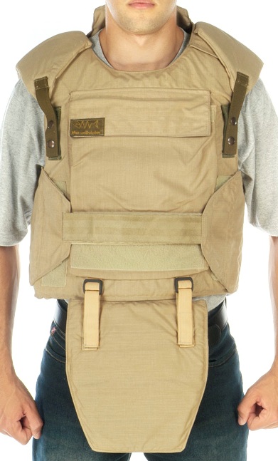 Body armor bulletproof vest with shoulder and groin protection By ZFI Inc, USA
