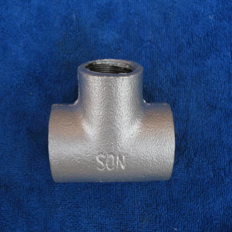 Plain tee malleable iron pipe fittings