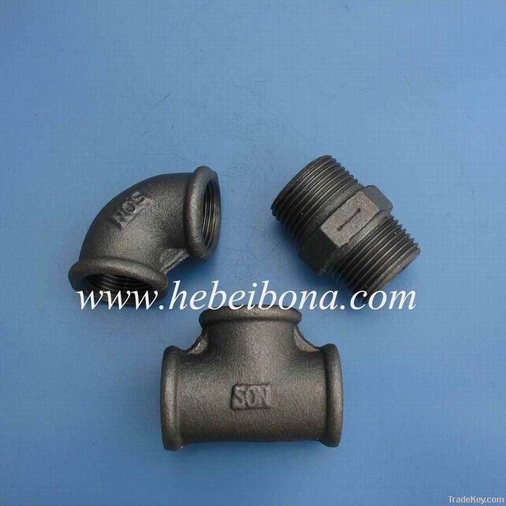 Black malleable iron pipe fittings