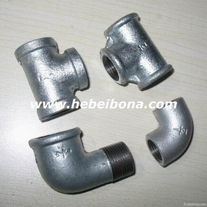Malleable galvanized iron pipe fittings