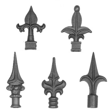 cast steel spear points (metal ornaments)