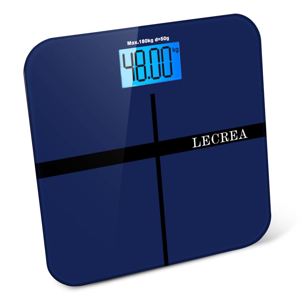 Electronic bathroom scale with blue backlit 180kg/50g