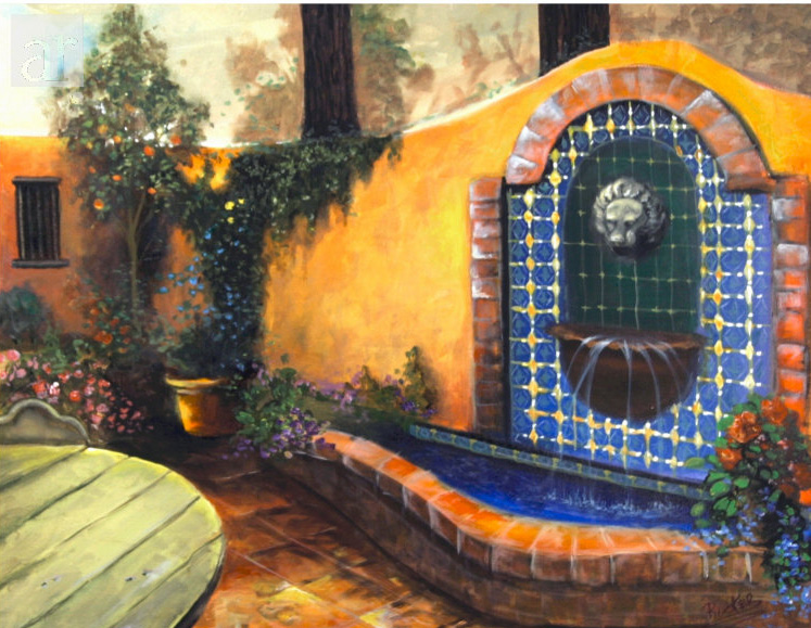 Mexican court yard fine art print