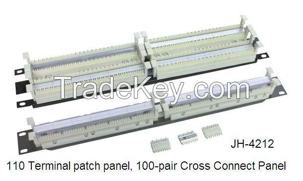 110 Cross Connect  Rack Mounted Wiring Block, 50 pair 100 pair 110 wiring block