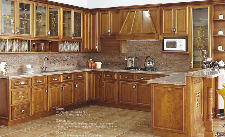 American Style Solid Wood Kitchen Cabinet