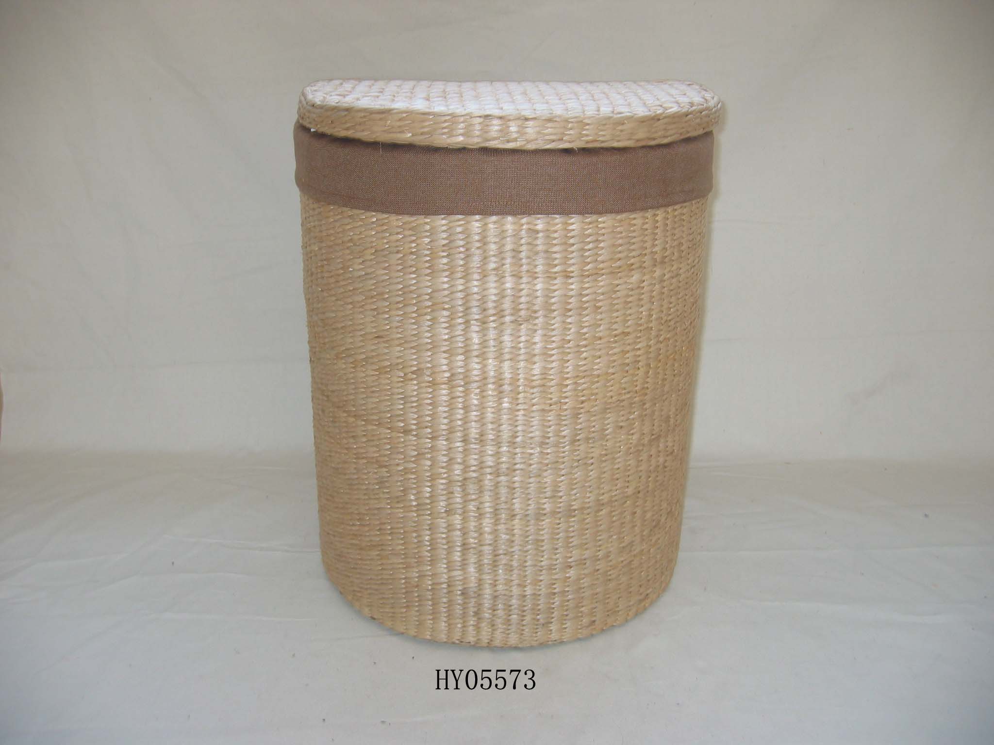 Half moon Laundry Hamper with Brown Liner