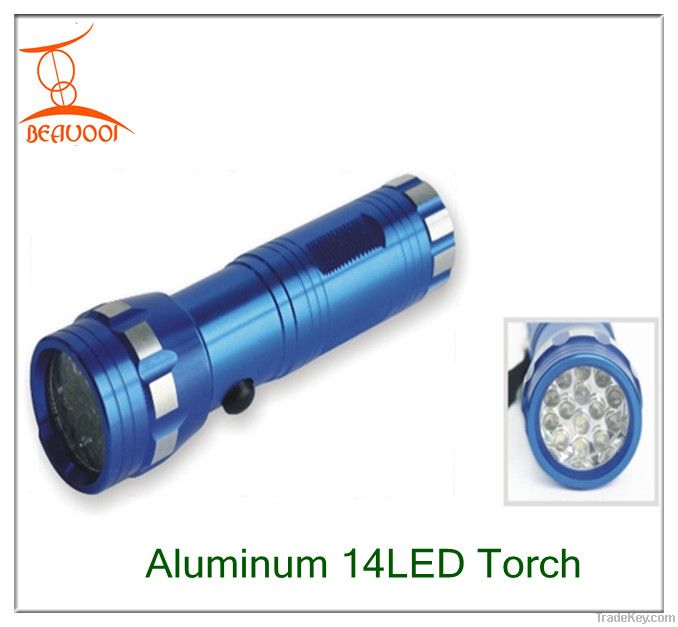 High bright aluminum led torch 14LED