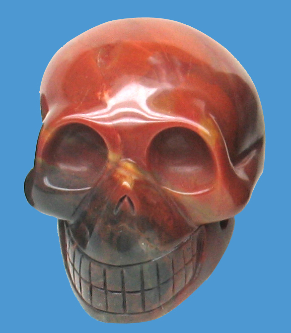 Gemstone carvings Red Jasper Skull - CV0055